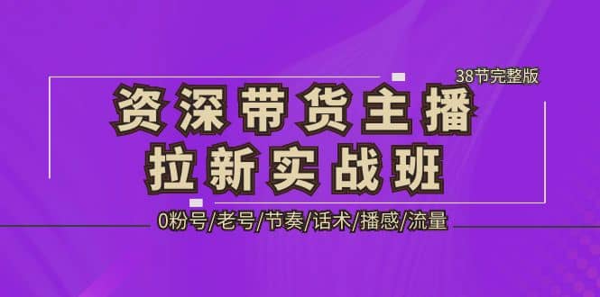 资深·带货主播拉新实战班，0粉号/老号/节奏/话术/播感/流量-38节完整版网创吧-网创项目资源站-副业项目-创业项目-搞钱项目v创吧