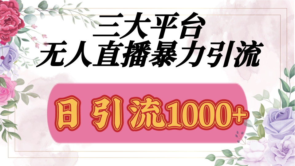 抖音，快手，视频号全平台通用，无人直播引流法，利用图片,模板,整套话术挂机全天支持矩阵操作，无限设备多开，超暴力引流，1000+高质量精准创业粉网创吧-网创项目资源站-副业项目-创业项目-搞钱项目v创吧