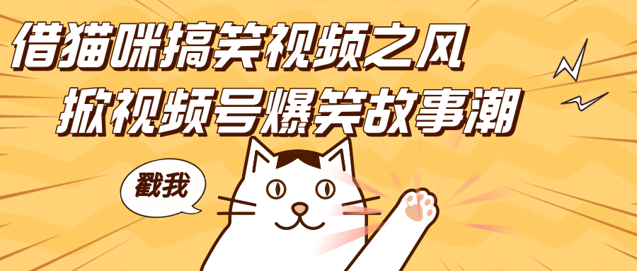 借猫咪搞笑视频之风，掀视频号爆笑故事潮，轻松日赚四位数，开启无门槛赚钱新体验！v创吧-网创项目资源站-副业项目-创业项目-搞钱项目v创吧