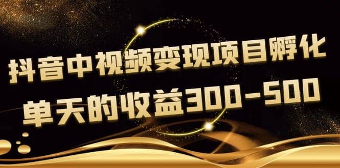 黄岛主《抖音中视频变现项目孵化》单天的收益300-500 操作简单粗暴网创吧-网创项目资源站-副业项目-创业项目-搞钱项目v创吧