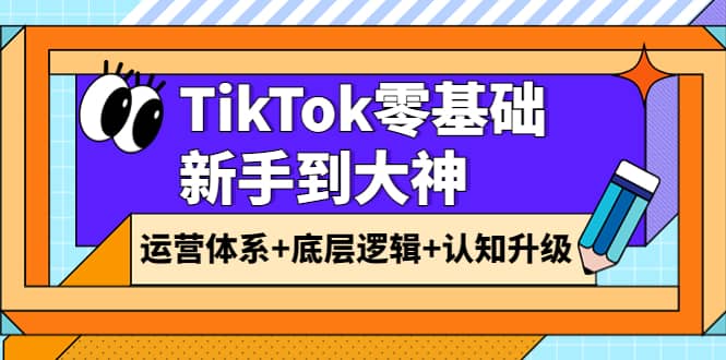 TikTok零基础新手到大神：运营体系+底层逻辑+认知升级（9节系列课）网创吧-网创项目资源站-副业项目-创业项目-搞钱项目v创吧
