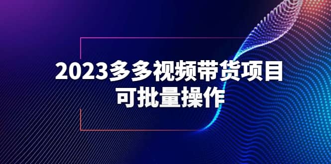 2023多多视频带货项目，可批量操作【保姆级教学】v创吧-网创项目资源站-副业项目-创业项目-搞钱项目v创吧