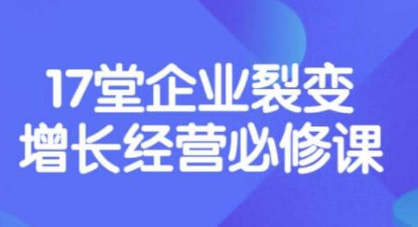《盈利增长17堂必修课》企业裂变增长的经营智慧，带你了解增长的本质网创吧-网创项目资源站-副业项目-创业项目-搞钱项目v创吧