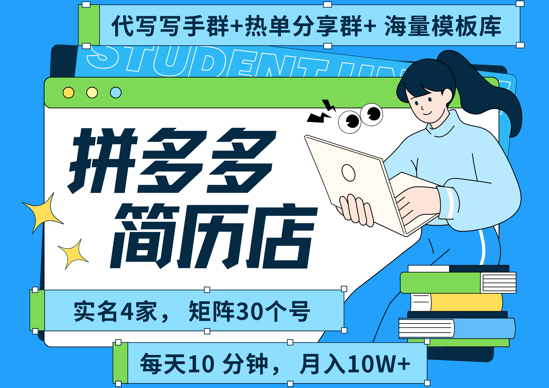 拼多多 虚拟资料 简历 海报代写 全SOP流程 毫无保留分享（含后端资料以及代写渠道）每天十分钟 每人实名四个店  矩阵30个账号  轻轻松松 月入10W网创吧-网创项目资源站-副业项目-创业项目-搞钱项目v创吧