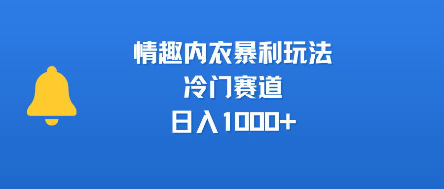 情趣内衣暴利玩法，冷门赛道，日入1000+v创吧-网创项目资源站-副业项目-创业项目-搞钱项目v创吧