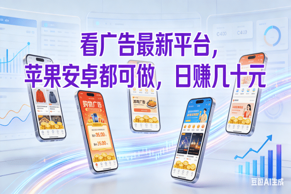 看广告最新平台，苹果安卓都可做，日赚几十元网创吧-网创项目资源站-副业项目-创业项目-搞钱项目v创吧