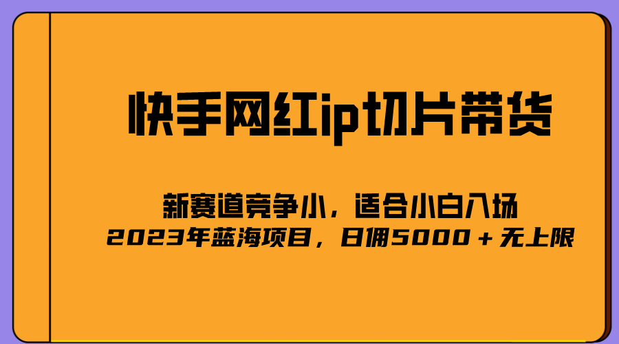 2023爆火的快手网红IP切片，号称日佣5000＋的蓝海项目，二驴的独家授权网创吧-网创项目资源站-副业项目-创业项目-搞钱项目v创吧