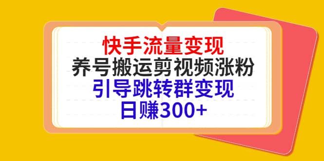 快手流量变现，养号搬运剪视频涨粉，引导跳转群变现日赚300+网创吧-网创项目资源站-副业项目-创业项目-搞钱项目v创吧