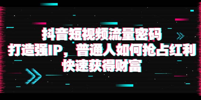 抖音短视频流量密码：打造强IP，普通人如何抢占红利，快速获得财富网创吧-网创项目资源站-副业项目-创业项目-搞钱项目v创吧