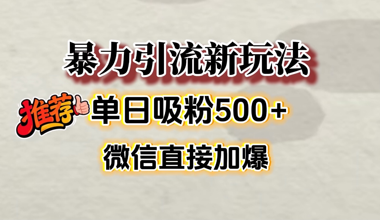 微信加爆的引流超级方法，单日吸粉500➕v创吧-网创项目资源站-副业项目-创业项目-搞钱项目v创吧