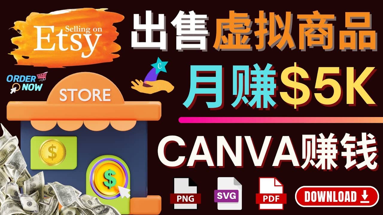 通过Etsy出售Canva模板，操作简单，收益高，月赚5000美元v创吧-网创项目资源站-副业项目-创业项目-搞钱项目v创吧