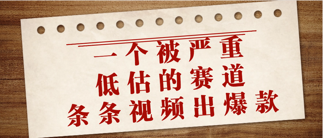 一个被严重低估的赛道，条条视频出爆款，一个月变现3万+网创吧-网创项目资源站-副业项目-创业项目-搞钱项目v创吧