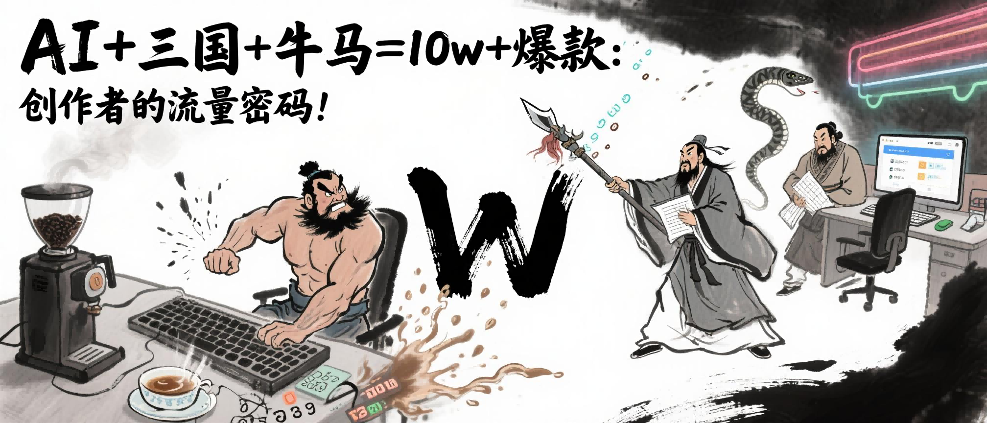AI+三国+牛马=10w+爆款：创作者的流量密码！网创吧-网创项目资源站-副业项目-创业项目-搞钱项目v创吧