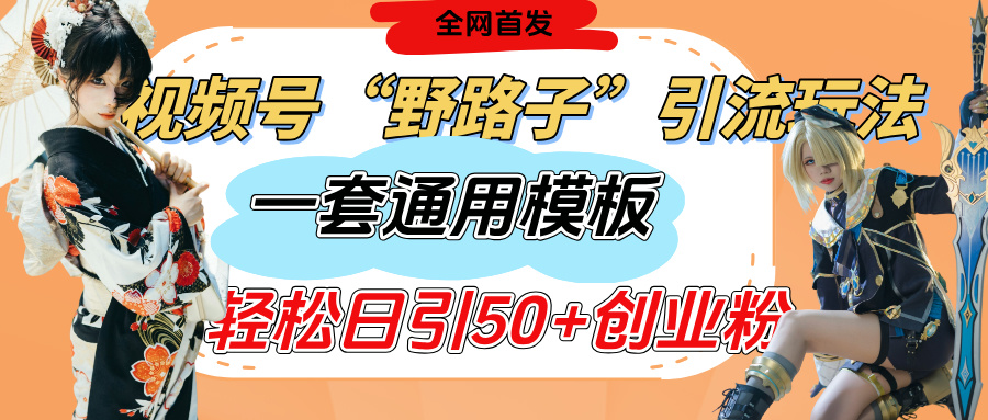 视频号“野路子”玩法，评论区疯狂截流，一套模板单日单号引流50+创业粉网创吧-网创项目资源站-副业项目-创业项目-搞钱项目v创吧