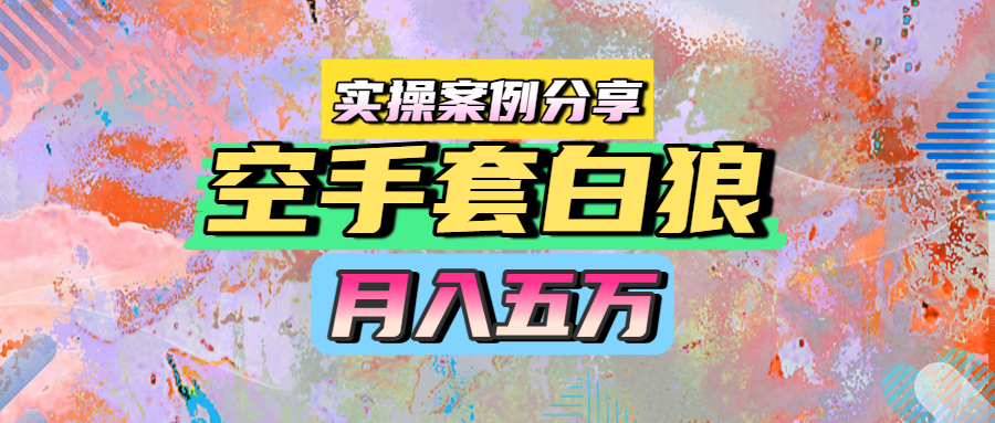 空手套白狼，月入五万，实操案例分享v创吧-网创项目资源站-副业项目-创业项目-搞钱项目v创吧