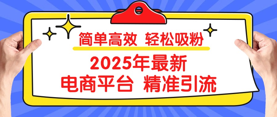2025年最新电商平台精准引流 简单高效 轻松吸粉网创吧-网创项目资源站-副业项目-创业项目-搞钱项目v创吧