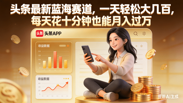 头条最新蓝海赛道，一天轻松大几百，每天花十分钟也能月入过万网创吧-网创项目资源站-副业项目-创业项目-搞钱项目v创吧