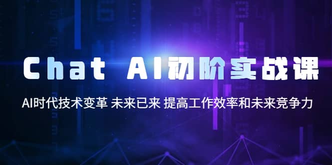 Chat AI初阶实战课，AI时代技术变革 未来已来 提高工作效率和未来竞争力网创吧-网创项目资源站-副业项目-创业项目-搞钱项目v创吧