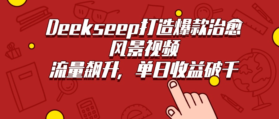 Deekseep打造爆款治愈风景视频，流量飙升，单日收益破千网创吧-网创项目资源站-副业项目-创业项目-搞钱项目v创吧