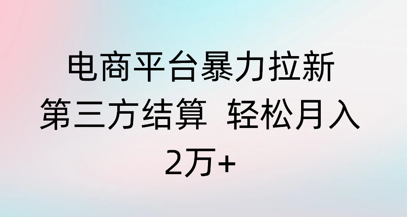 电商平台暴力拉新第三方结算 轻松月入2万+网创吧-网创项目资源站-副业项目-创业项目-搞钱项目v创吧