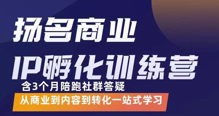 杨名商业IP孵化训练营，从商业到内容到转化一站式学 价值5980元v创吧-网创项目资源站-副业项目-创业项目-搞钱项目v创吧