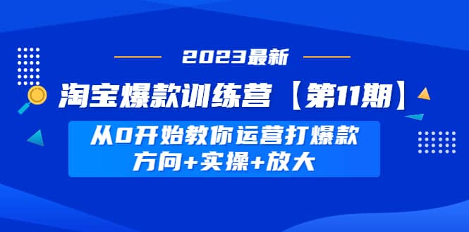 淘宝爆款训练营【第11期】 从0开始教你运营打爆款，方向+实操+放大v创吧-网创项目资源站-副业项目-创业项目-搞钱项目v创吧
