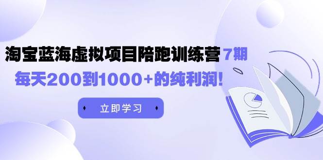 黄岛主《淘宝蓝海虚拟项目陪跑训练营7期》每天200到1000+的纯利润网创吧-网创项目资源站-副业项目-创业项目-搞钱项目v创吧