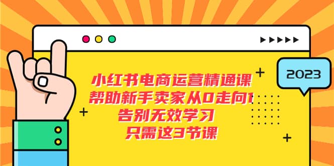 小红书电商·运营精通课，帮助新手卖家从0走向1 告别无效学习（7节视频课）网创吧-网创项目资源站-副业项目-创业项目-搞钱项目v创吧