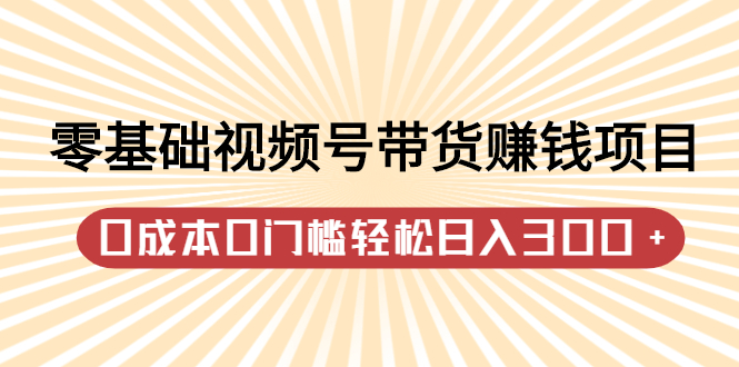 零基础视频号带货赚钱项目，0成本0门槛轻松日入300+【视频教程】网创吧-网创项目资源站-副业项目-创业项目-搞钱项目v创吧