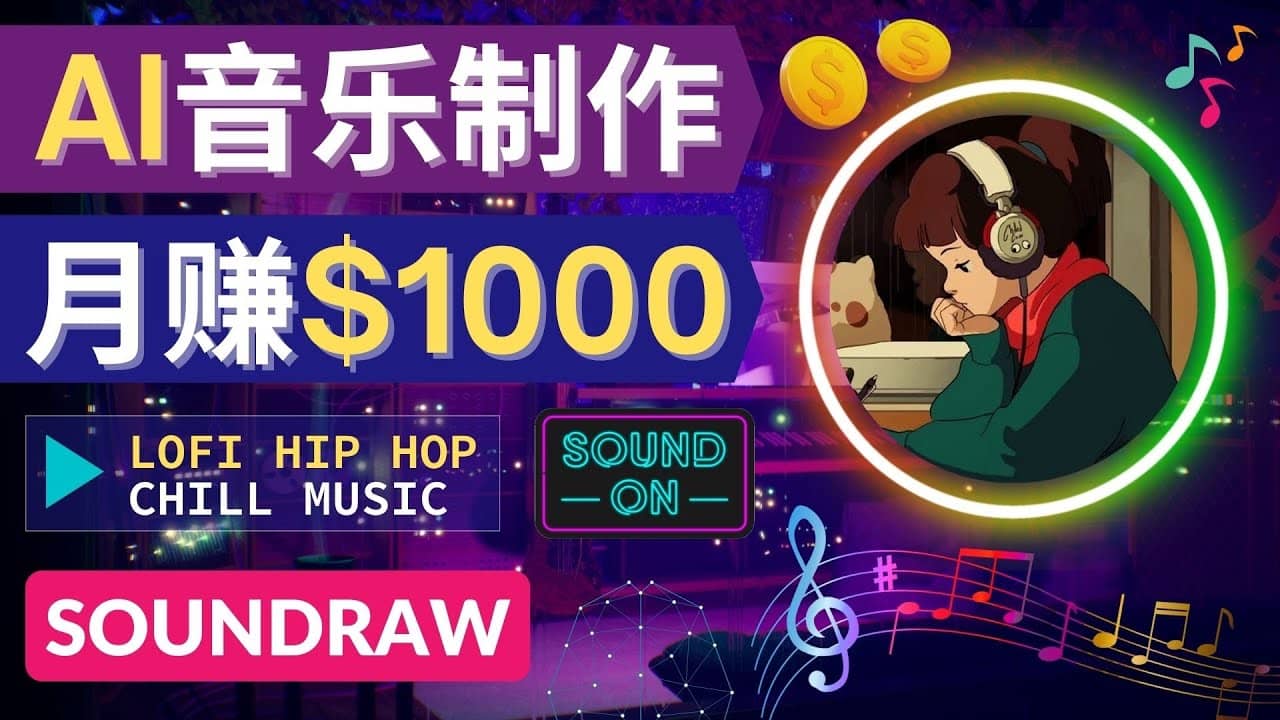 无需任何音乐基础： 使用AI软件制作Lofi Hip Hop Chill Music 月赚1000美元v创吧-网创项目资源站-副业项目-创业项目-搞钱项目v创吧