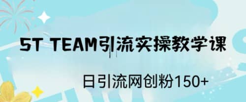 ST TEAM引流实操课，日引流网创粉100+v创吧-网创项目资源站-副业项目-创业项目-搞钱项目v创吧