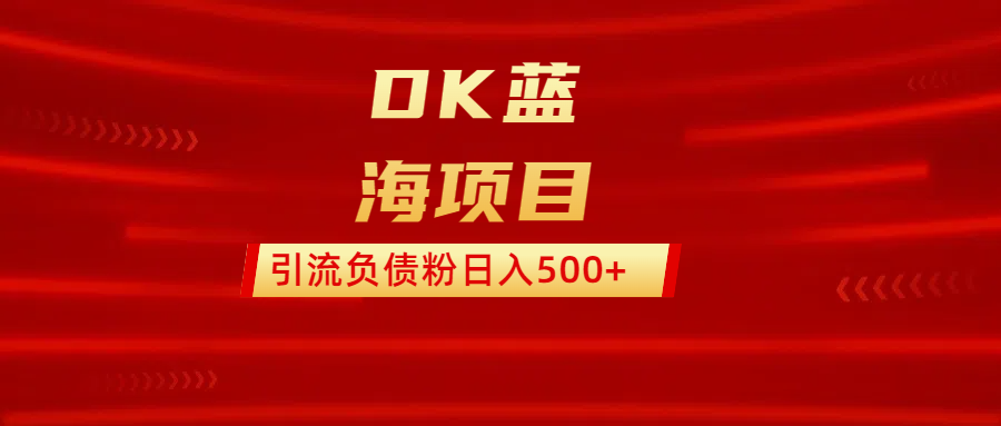 DK蓝海项目  通过，抖音，快手，小红书，引流负债粉日入500+网创吧-网创项目资源站-副业项目-创业项目-搞钱项目v创吧