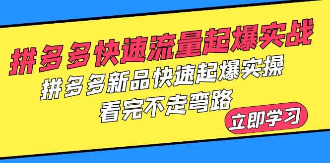 拼多多-快速流量起爆实战，拼多多新品快速起爆实操，看完不走弯路v创吧-网创项目资源站-副业项目-创业项目-搞钱项目v创吧