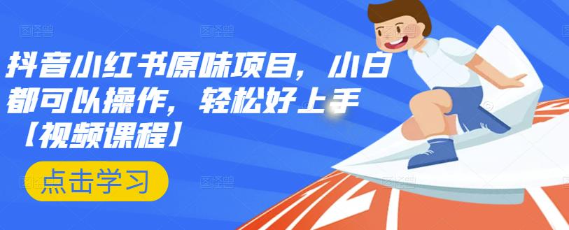 抖音小红书原味项目，小白都可以操作，轻松好上手【视频课程】网创吧-网创项目资源站-副业项目-创业项目-搞钱项目v创吧