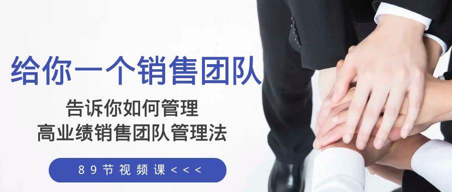 给你一个销售团队，告诉你如何管理，高业绩销售团队管理法（89节课）网创吧-网创项目资源站-副业项目-创业项目-搞钱项目v创吧