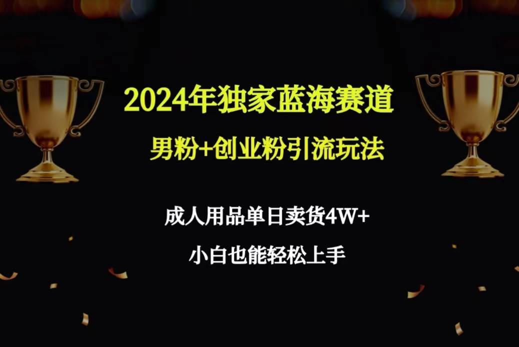 2024年独家蓝海赛道男粉+创业粉引流玩法，成人用品单日卖货4W+保姆教程v创吧-网创项目资源站-副业项目-创业项目-搞钱项目v创吧