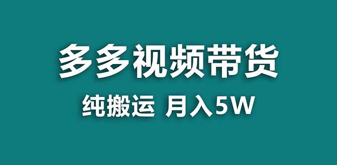 【蓝海项目】拼多多视频带货 纯搬运一个月搞了5w佣金，小白也能操作 送工具网创吧-网创项目资源站-副业项目-创业项目-搞钱项目v创吧