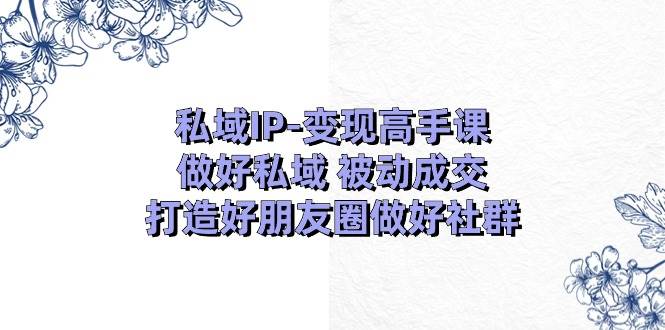 私域IP-变现高手课：做好私域 被动成交，打造好朋友圈做好社群（18节）网创吧-网创项目资源站-副业项目-创业项目-搞钱项目v创吧