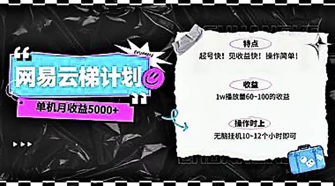 2024网易云云梯计划 单机日300+ 无脑月入5000+v创吧-网创项目资源站-副业项目-创业项目-搞钱项目v创吧