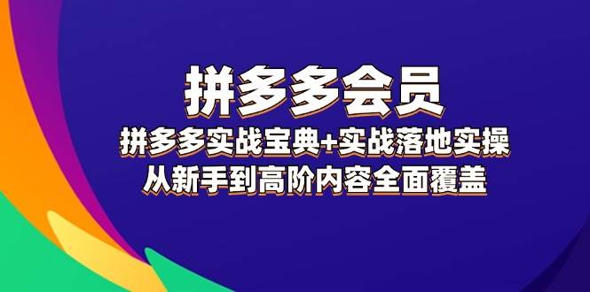 拼多多 会员，拼多多实战宝典+实战落地实操，从新手到高阶内容全面覆盖v创吧-网创项目资源站-副业项目-创业项目-搞钱项目v创吧