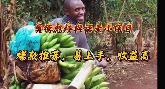 奥德彪经典语录小项目，爆款推荐，易上手，收益高网创吧-网创项目资源站-副业项目-创业项目-搞钱项目v创吧