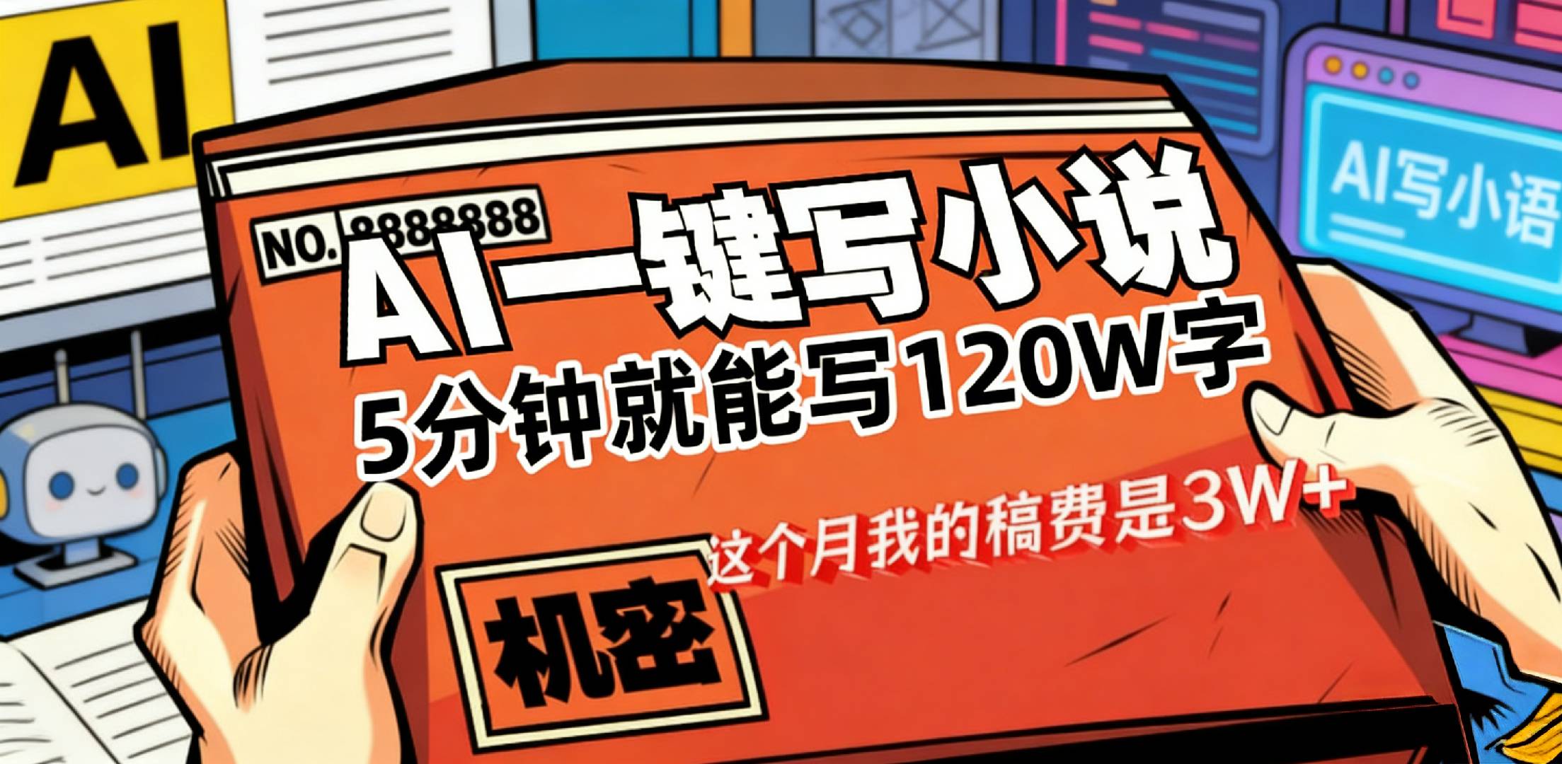 这个月我的稿费又是3W+，用AI写小说真的是太牛了，5分钟就能120W字v创吧-网创项目资源站-副业项目-创业项目-搞钱项目v创吧