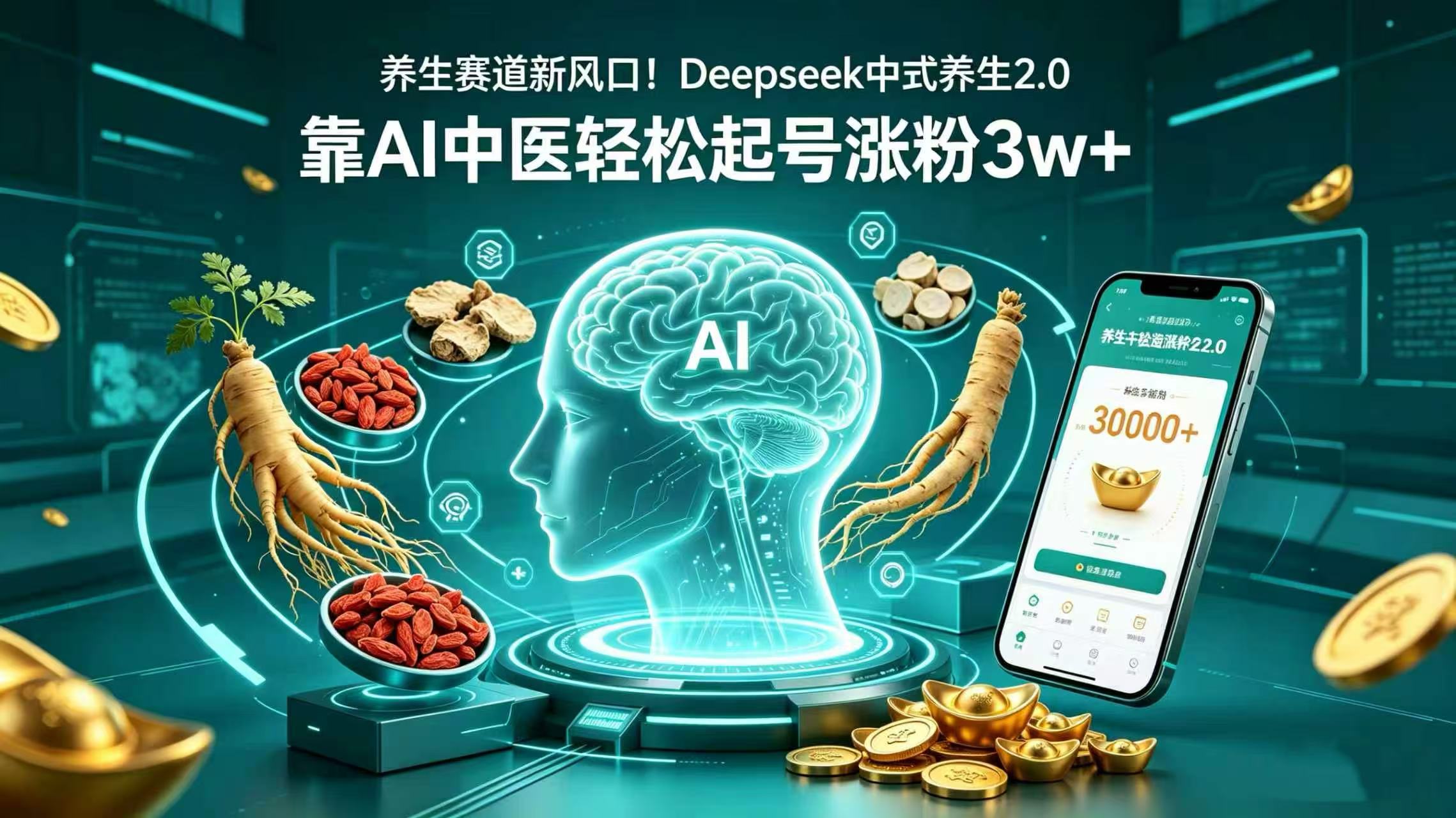 养生赛道新风口!Deepseek 中式养生 2.0,靠 AI 中医轻松起号涨粉 3w+v创吧-网创项目资源站-副业项目-创业项目-搞钱项目v创吧