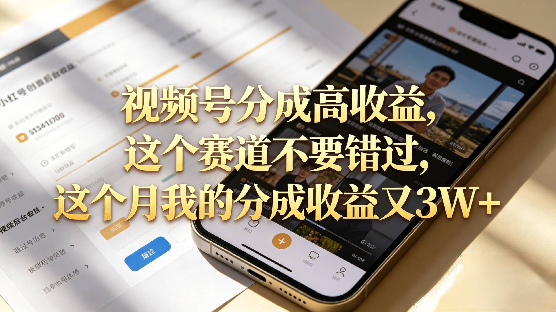 想要【视频号分成高收益】，这个赛道不要错过，这个月我的分成收益又3W+v创吧-网创项目资源站-副业项目-创业项目-搞钱项目v创吧